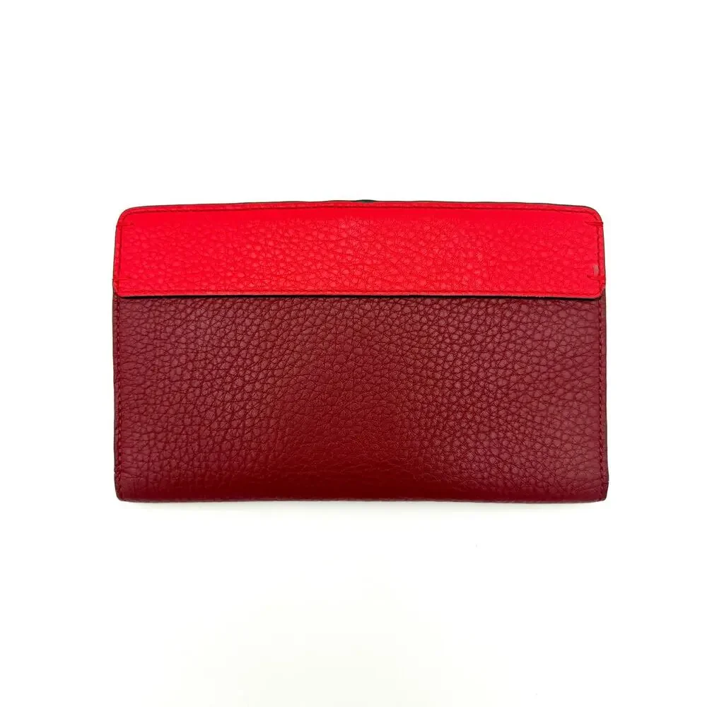 Marc by Marc Jacobs Colorblock Travel Wallet Red Burgundy Leather
